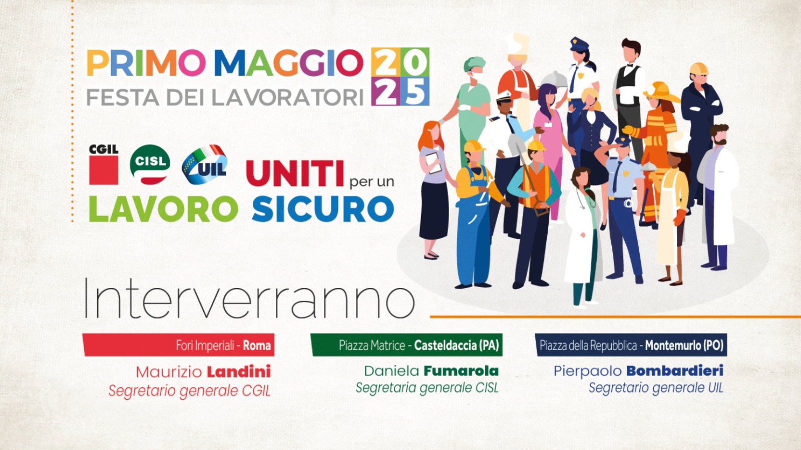 Primo Maggio 2025 - Uniti per un lavoro sicuro