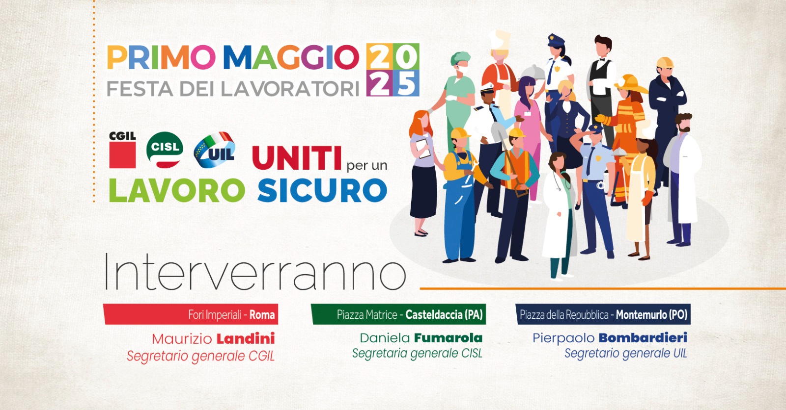 Primo Maggio 2025 - Uniti per un lavoro sicuro
